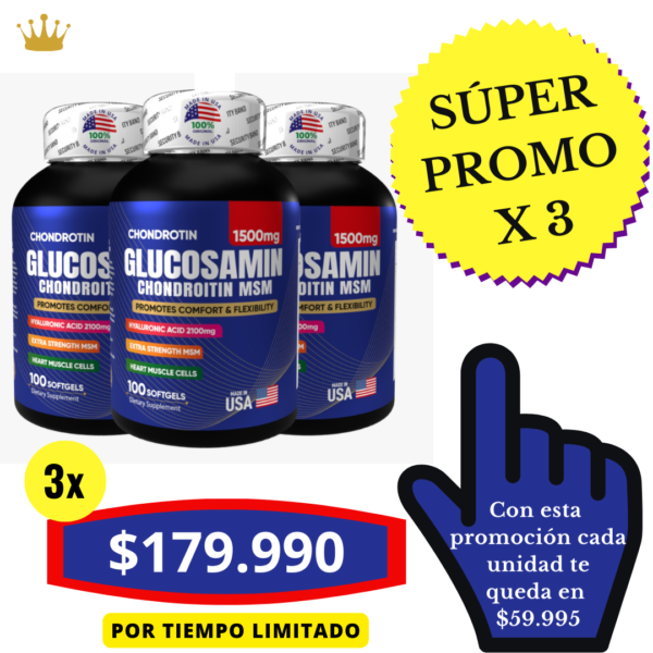 GLUCOSAMINA CON MSM Y CONDROITINA para la artrosis, artritis y osteoartritis